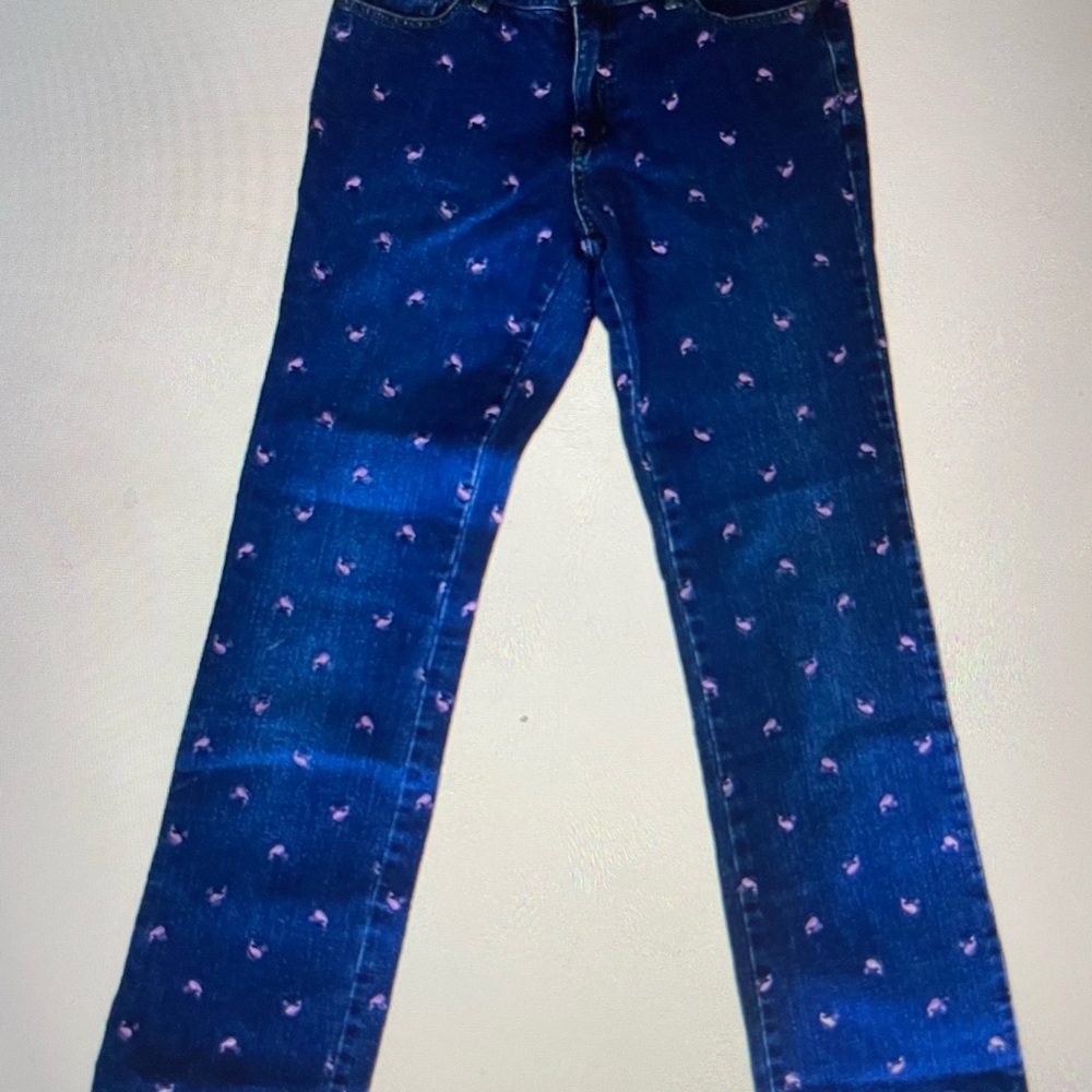 Lilly Pulitzer Whale Print Embroidered Denim Jeans